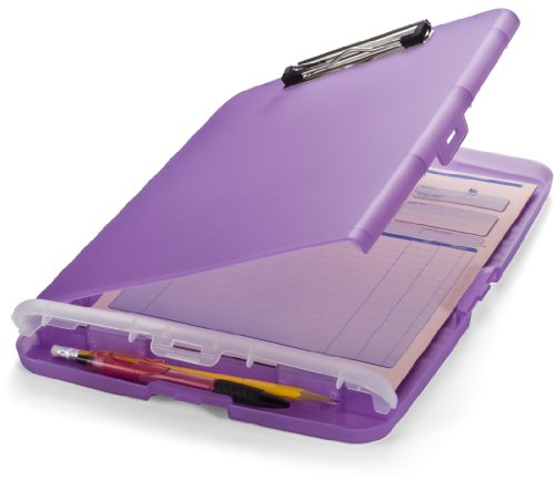 Officemate 83323 A4 Clipboard mit Aufbewahrungsbox für Studenten, Lehrer, Vertrieb, Büro - Zwischenablage - Aufbewahrungskoffer - Besonders Flach – lila/violett