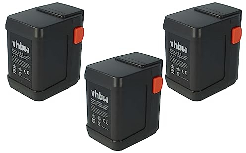 vhbw 3x batteria compatibile con Gardena HighCut 48-Li (8882-20), ErgoCut 48-Li (8878-20) cesoie tagliasiepi 3000mAh 18V Li-Ion