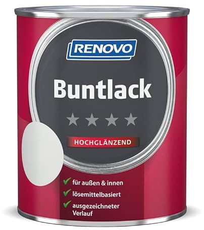 Buntlack 750 ml RAL 9001 Cremeweiß Hochglänzend Farbe Lacke Renovo