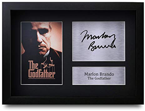 HWC Trading Marlon Brando A4 Gerahmte Signiert Gedruckt Autogramme Bild Druck-Fotoanzeige Geschenk Für The Godfather Filmfans