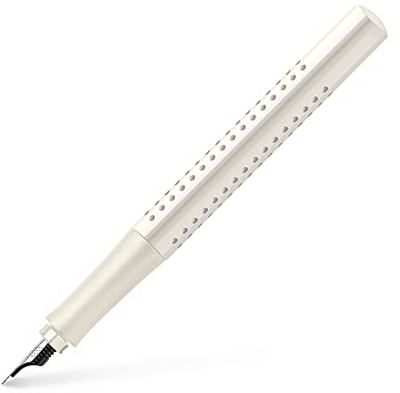 Faber-Castell 140820 - moderner Füller Grip 2010 mit Ergonomisches Design und Hochwertige Konstruktion, Füller breite Feder M, Nachfüllbar inkl. Tintenpatrone - coconut milk, 1 Stück