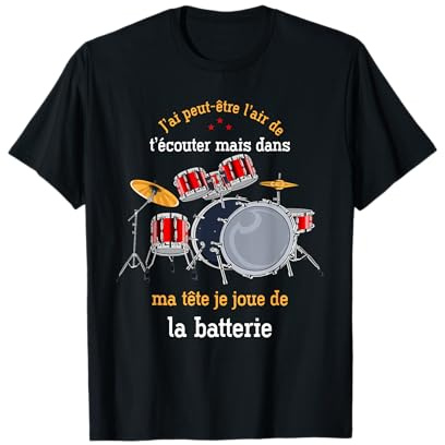 Instrument De Musique Cadeau Drums Baguettes De Batterie T-Shirt