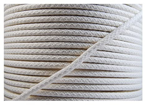 celloexpress Cotton Piping Cord - Natural - Netted, Pre-Shrunk - for Upholstery, Soft furnishings, Dressmaking (5mm White, 5m - 500cm)