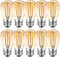 MZYOYO Ersazt - Bombilla LED Edison S14 E27 de 2W con filamento,bombilla halógena de 10W, 2700K, luz blanca cálida, ángulo de haz de 360°, cristal, no regulable, 10 unidades