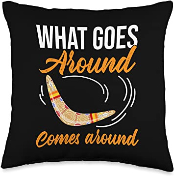 What Goes Around Comes Around Boomerang Throw Pillow