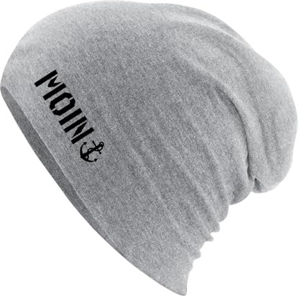 Huuraa Slouch Beanie Moin Anker Geschenk | Erwachsenen Wintermütze Baumwolle und Elasthan Mütze Geschenkidee doppellagige Baumwollmütze
