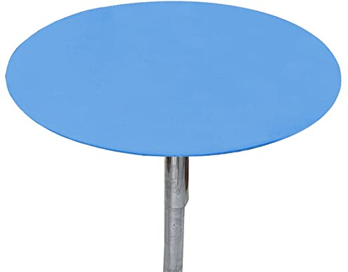 Cozomiz Elastische Tischdecke Gartentischdecke Rundtischdecke Waschbar rutschfeste Abwischbar Schmutzabweisend Tischdecke 140cm Runde Enge Passform Blau