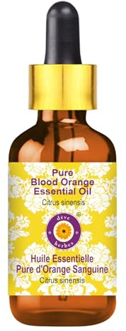 Deve Herbes Olio essenziale di arancia sangue puro (Citrus sinensis) con contagocce di vetro naturale di grado terapeutico distillato a vapore 50 ml (47,9 g)