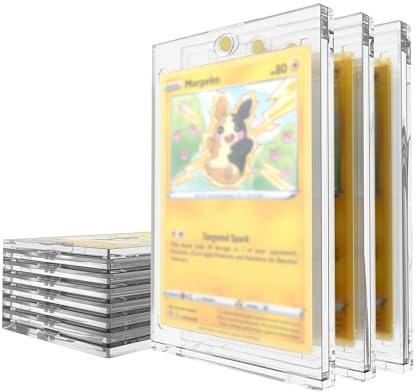 Mcbazel Lot 10 Custodia Protettiva Rigida Cornici Acriliche Magnetiche da 35PT con Protezione UV Trasparente per Carte MTG, Carte Poke mon Tessere Cornici Carte Gioco Magnetiche