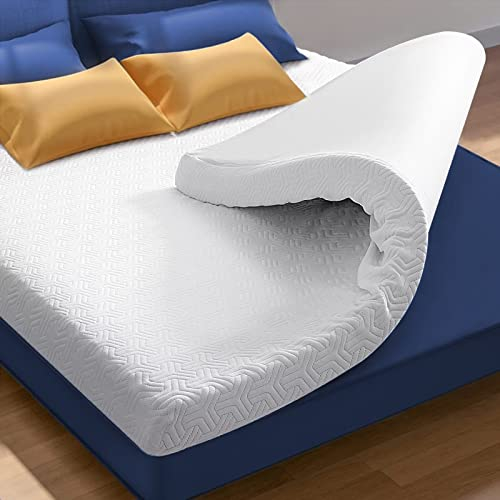 DUANDUAN Matratzen Topper 140 x 200 cm H3/H2 Gelschaum Matratzentopper 140x200,Oeko-Tex® Certified,4D Fabric Removable&Washable,Mattress Topper Boxspringbett 140x200,Non-Slip Base,7.5 cm Height