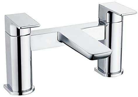 KEDWILL® Bath Filler Mixer Tap Faucet Bathroom Kitchen Sink Bathtub Hot and Cold Solid Brass Modern Double Lever Handle Chrome