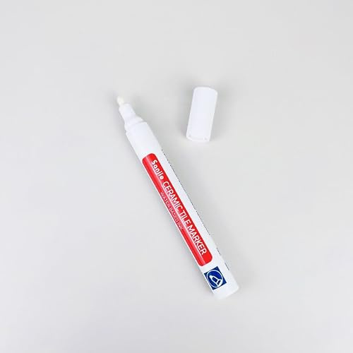 Waterproof Floor Ceramic Tile Marker,Grout Pen White Tile Paint Marker,No Faded for Home Ceramic Tile Marker Off-White,Restore Grout Lines Paint in Bathrooms & Kitchens (White*5pcs)