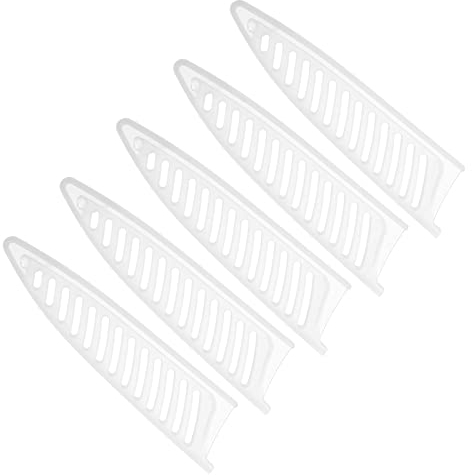 PATIKIL PP Sicurezza Coltello Copertura Manicotti per 4 Ceramica Coltello, 5pz Coltelli Bordo Protezione Lama Protezione Universale Coltello Fodero per Cucina, Bianco