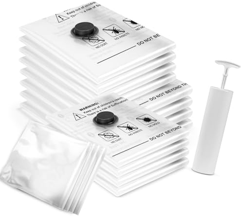 Accenter Vakuumbeutel für Kleidung 20er Set Vakuumbeutel platzsparende und luftdichte Vacuum Bags für platzsparende Aufbewahrung Vakuumbeutel für Reisen und Zuhause