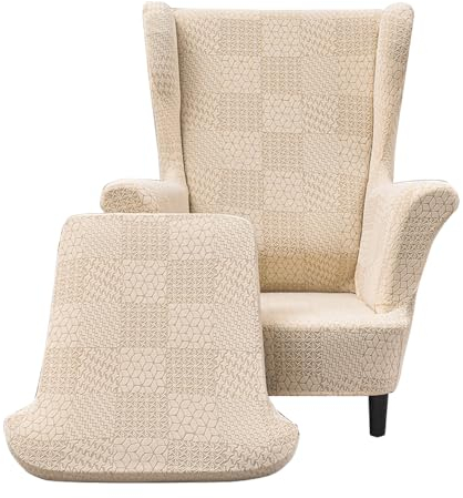Sesselüberwürfe Ohrensessel Sesselbezug Stretch Ohrensessel überzug Bezüge für Ohrensessel Sesselschoner Ohrensesselbezüge Beige