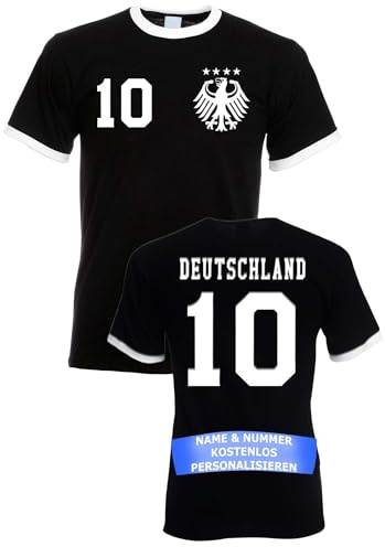 Herren T-Shirt Deutschland Trikot WM 2026 Fanartikel Personalisiert mit eigenem Namen + Nummer
