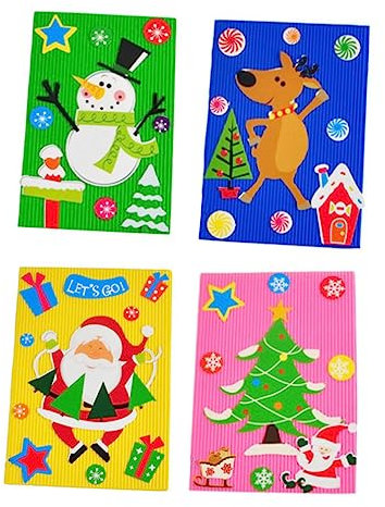 VILLCASE 8 Stk Weihnachtskarte basteln für kinder bastelmaterial für kinder DIY Bastelset Kartenmaterial selber machen DIY-Karten basteln Zubehör für -Karten Grußkarten-Bausatz Papier