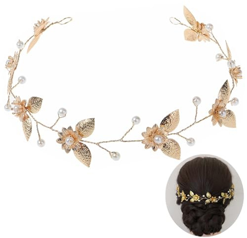 Kopfschmuck für Braut, Brautschmuck für Hochzeit, Haarschmuck Hochzeit für Bräute, Braut Hochzeits Kopfschmuck, Hochzeit Kopfschmuck, Gold Hochzeit Haarschmuck, für Braut, Abschlussball