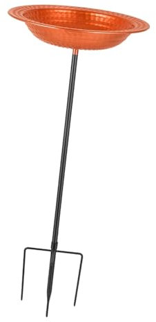 FewNvWa Ciotola Decorativa per Bagni di Uccelli con Palo in Metallo, Multifunzionale