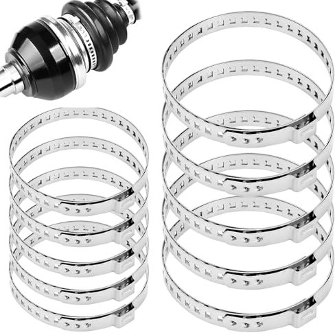 10 Stück Schlauchschellen Edelstahl,Schellen,Schlauchschellen,Schlauchschelle,Achsmanschetten Schellen,5 Stück Große Und 5 Stück Kleine,Für Wasser Gas Rohr Kühler Automobil Tubing