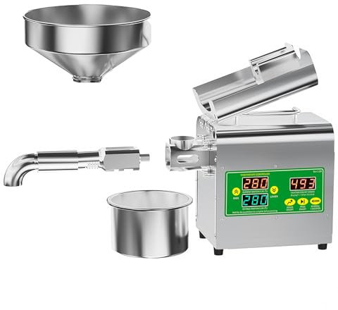 WDDEYYDS Presse à Huile Professionnelle 1500W – Extracteur D'huile électrique Automatique pour Pressage à Froid/à Chaud – Compatible avec Les Arachides, et Les Graines de Tournesol