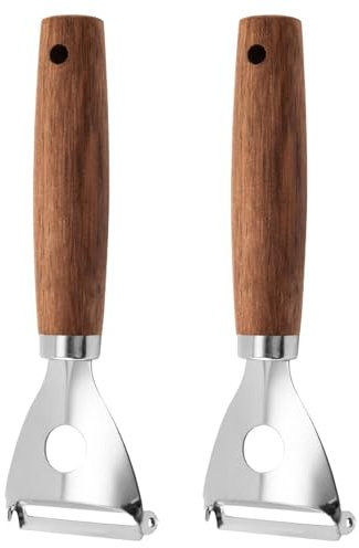 2 x Peelers with Handle Universal Peeler Stainless Steel for Fruit and Vegetables, Extremely Sharp Peeler, Potato Peeler, Vegetable Peeler, Asparagus Peeler, Paring Knife, Kitchen Knife (2)