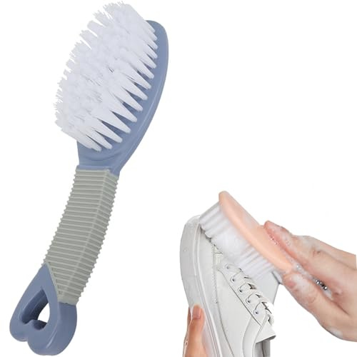 Laundry Stain Brush Small Shoes Scrub Brushes for Stain Removal Mini Household Clothes Washing Brushes Scrubbing Brush for Clothes Shoes Underwear (B-1P Small Blue)