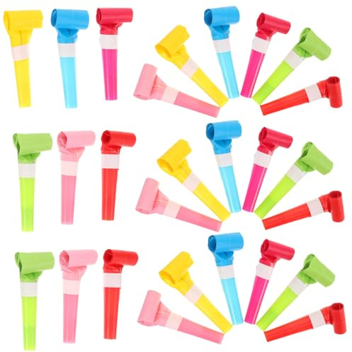 OUNONA 60pezzi Fischietti Colorati Per Ragazzo Ragazza Fischietti in Plastica Rumorosi Per Feste e Giochi Strumento Per Rumori Da Festa Giocattoli Per Feste Fischietto Per Festa Fischiett