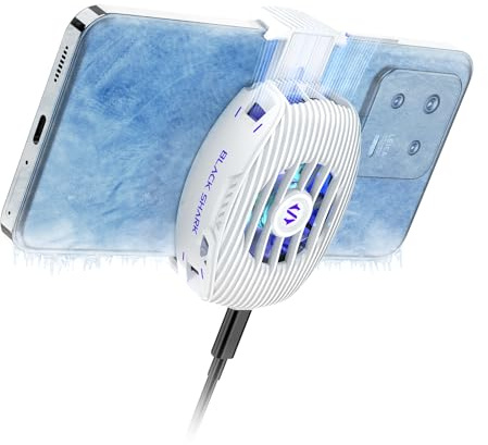 Black Shark FunCooler 5 NEO Handy Kühler für Gaming, Kabelgebundener Smartphone Kühler, Leicht, mit RGB-Beleuchtung, Phone Cooler für 68-85 mm iPhone-/Android-Geräte, Befestigungsschraube (Weiß)