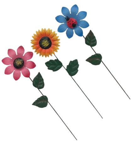 FUNOMOCYA 3 Pezzi Decorazioni Da Giardino in Bastoncini Decorativi Oggetti D'arte Per Decorazioni Fiorite Primaverili Da Esterno Per Piante in Vaso Aiuole Verdeggianti