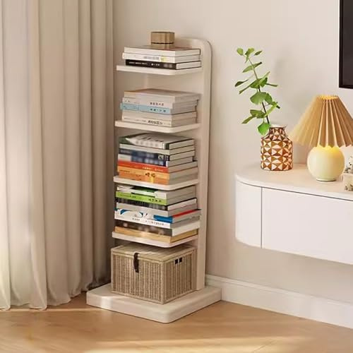 7-Stufige Holzleiter – Schlankes Vintage-Design Für Schlafzimmer, Wohnzimmer Und Aufbewahrung Zu Hause – Stilvolle Bücherregale Und Bücherschränke Zum Aufbewahren Von Büchern Und Dekoration, Weiß, 34