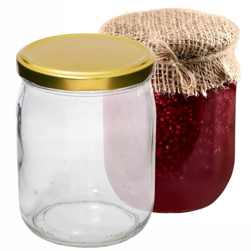 B2C Pickling Honey Glass Jars 540ml with Lid Pickle Jar Set Chutney Honey Food Storage Preserving Jam Decoration Jam Glass Container (16)