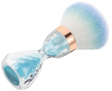 Zerodeko Nail Art Dust Brush Large Soft Bristle Acrylic Nail Cleaner Blue Sandglass Shape Tool for Professional Manicure