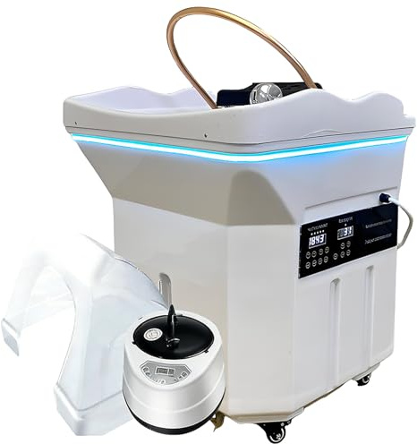 EMHKNLD Head Spa Japonais, Équipement De Spa Mobile, Head Spa Japonais Jet Deau, avec Réservoir de Stockage d'eau de 60 L, Circulation d'eau, pour Salons et Spas