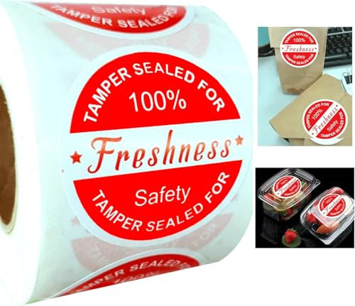 500 Pcs Food Delivery Tamper Evident Stickers Secure Tamper Sealed for Freshness Labels - 2 Inch Tamper-Proof Stickers for Sealing Boxes, Containers, Envelopes, Documents and Other Surfaces