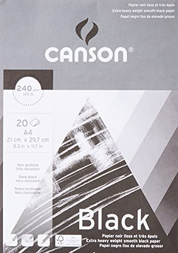 Canson 200377111 Papier, A4, tiefschwarz