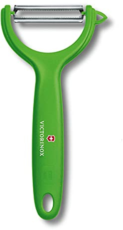 Victorinox, pela-verdure per pomodori e kiwi con lama seghettata in acciaio inox a doppio taglio, verde, Mediano
