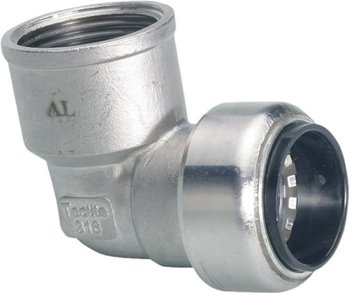 Edelstahl Steckfitting Tectite Übergangswinkel 90° mit IG 18 mm x Rp 1/2, TS090G