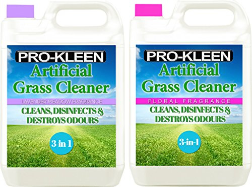 Pro-Kleen Artificial Grass Cleaner - Perfect for Homes with Dogs - Super Concentrate - (Double Pack: Lavender & Floral Fragrance)