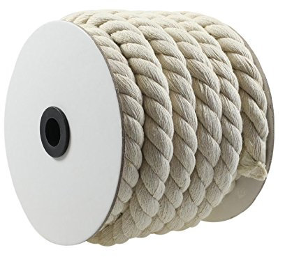 10m Baumwollschnur Kordel gedreht, Baumwollkordel, natur, Größenwahl 12-20 mm, Größe:20mm