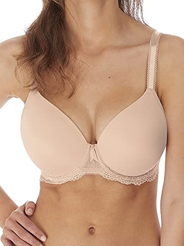 Freya Women's Expression Demi Plunge Molded Underwire T-Shirt Bra, Natural Beige, 34GG US