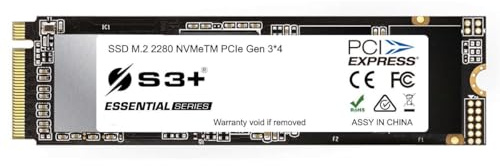 S3+ SSD NVMe M.2 2280 480 GB PCIe Gen. 3x4 | Disco allo Stato Solido interno per PC ad Alte Prestazioni | Velocità di Lettura fino a 2000 MB/s | Interfaccia PCIe da 4GB/s | Memoria NAND Flash 3D
