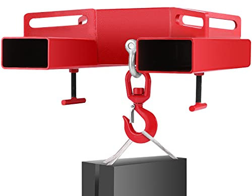 VEVOR 3T Haken Gabelstapler Haken Doppelte Gabel Design, 3000 kg Gabelstapler-Hebehaken Kohlenstoffstahl, 530 x 530 x 170 mm Gabelstapler Hebezeug Schwenkhaken Mobilkran Gabelstapler Anbaugeräte