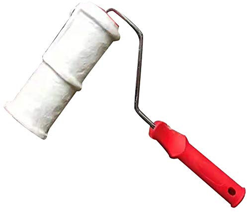 nago0 geprägte Farbwalze – 20,3 cm tragbare Gummi-Wand Ziegel-Muster Prägung Zylinder mit Griff DIY Farbwalze für Wanddekoration 18 x 7.1 cm weiß