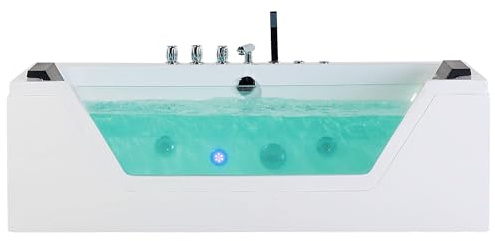 Baignoire Balnéo 150 cm en Acrylique Sanitaire Blanc à LED Sous-Marines Samana