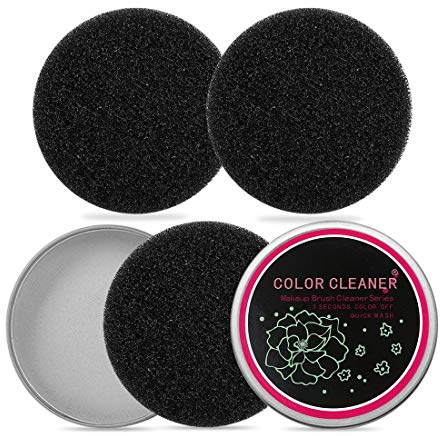 HONGECB Spugna per la rimozione del colore, Il secco Spugnette Rimuove il Colore dal Pennello Senza Acqua o Soluzioni Chimiche, il Trucco a Secco, Scatola Portatile con 3 Spugne per Viaggiare