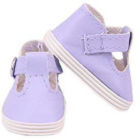 Aeromdale Puppenschuhe, weich, PU, 5 cm, für 36,8 cm große Puppen, 32–34 cm, Geschenkzubehör für Mädchen, Violett, 1 Paar