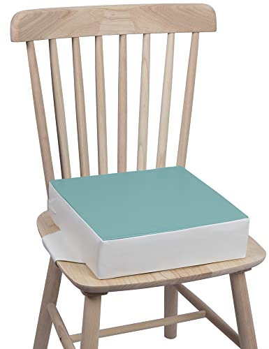 Kalawen PU Cuscino Rialzo per Bambini Cuscino per Sedia Seggiolino Regolabile Lavabile Smontabile con 2 Cinghie per Sedia da Pranzo, Colore Verde