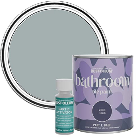 Rust-Oleum wasserfeste grau Fliesenfarbe für Badezimmer in Hochglanz Finish - Mineralgrau 750ML