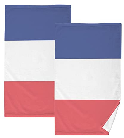 RPLIFE Flagge Frankreich 2-teiliges Handtuch-Set, maschinenwaschbar, große Handtücher für Hotel, Spa, Badezimmer, Fitnessstudio, Handtücher 40,6 x 71,1 cm